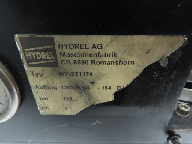 Hydrel AG HY 221174  Hydraulic Power Unit 3KW 480V 3PH 1850 PSI  ViVolo Pump