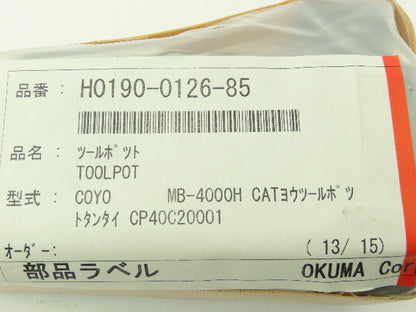 Okuma H0190-0126-85 Tool Holder Cat 40 Toolpot For Milling Machine Replacement