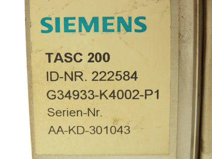 Siemens TASC 200  PLC 6-Slot Card Chassis Board Rack