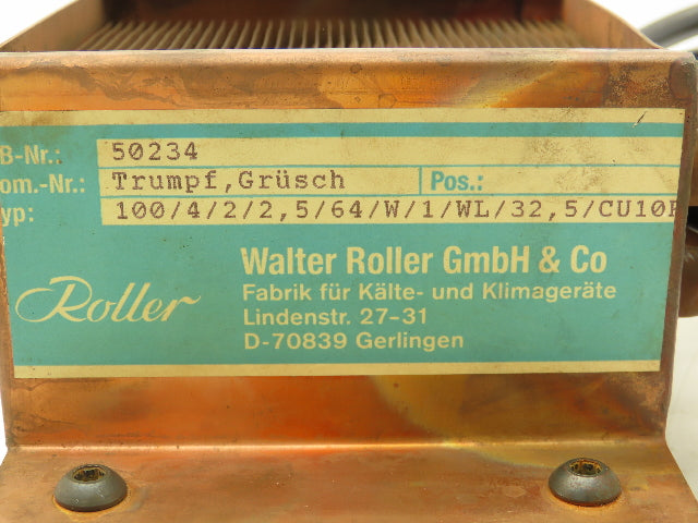 Walter Roller 50234 Copper Radiator Fan Assembly Trumpf Laser