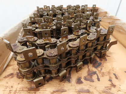 Tsubaki RS160  2-Strand Double Roller Chain 2" Pitch K-1 Attachment Riveted  22'