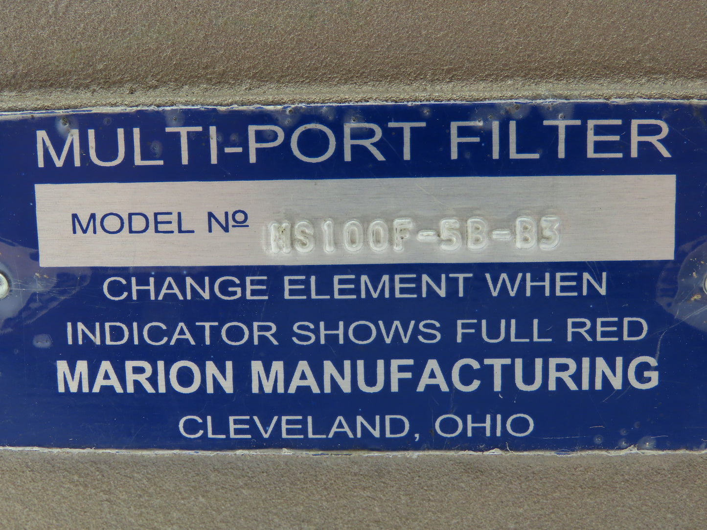 Marion Fluid Power MS100F-5B-B3 Cast Aluminum 2-Port Filter Housing 3" NPT