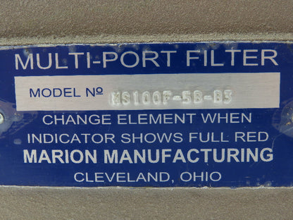 Marion Fluid Power MS100F-5B-B3 Cast Aluminum 2-Port Filter Housing 3" NPT