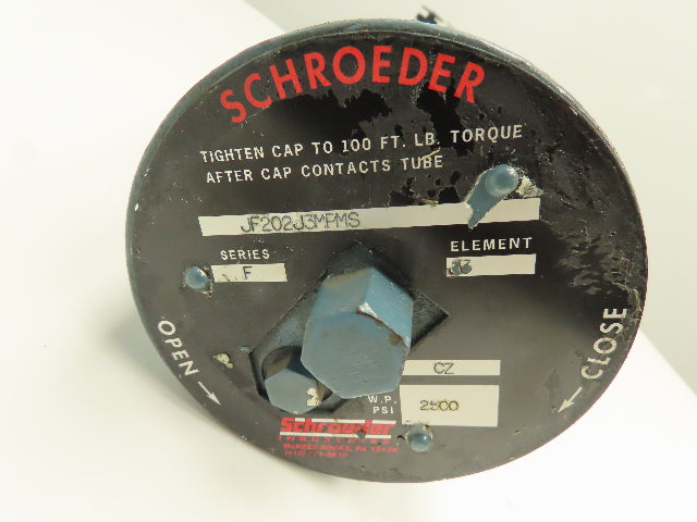 Schroeder JF202J3MPMS Series F Hydraulic Pressure Filter 2500psi 1.25"J3 Element