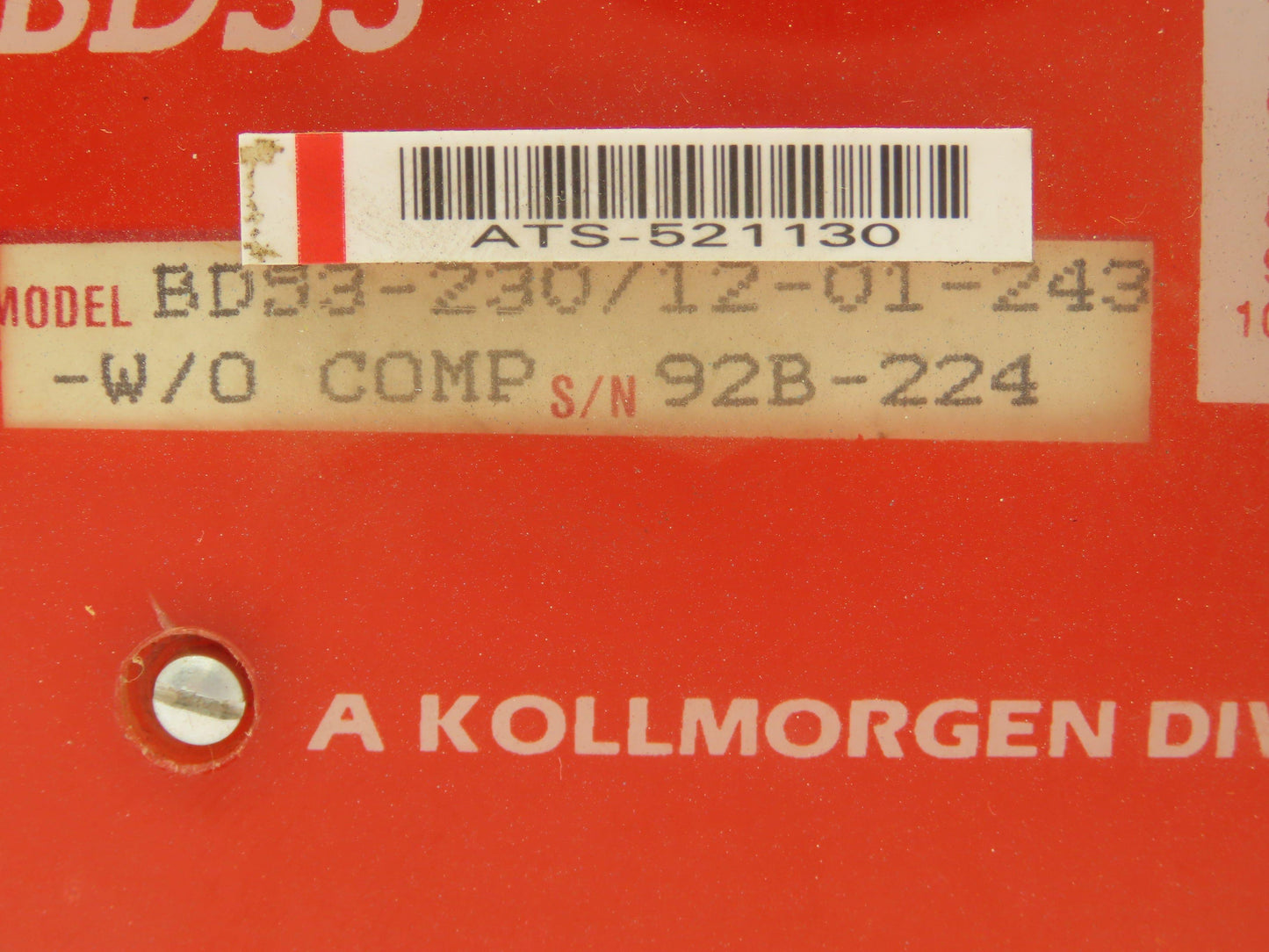 Kollmorgen BDS3-230/12-01-243-W/O  DC Brushless Servo Amplifier Drive