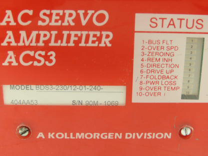 Kollmorgen BDS3-230/12-01-240  AC Brushless Servo Amplifier Drive