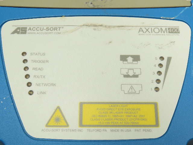 Accu-Sort AXIOM400 2L2M Custom Bar Code Scanner w/Base and Power Supply
