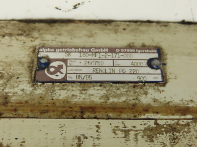 Alpha SK 180-MF1-2-171 Right Angle Planetary Gearbox 2:1 Ratio Gear Head 32x40mm
