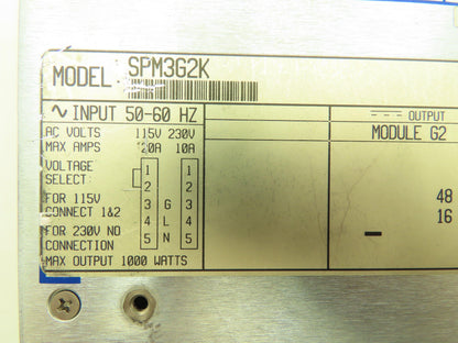 Power One SPM3G2K D.C. Power Supply 48V 16A G2 Module 115/230V Input