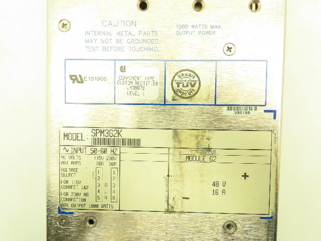 Power One SPM3G2K D.C. Power Supply 48V 16A G2 Module 115/230V Input