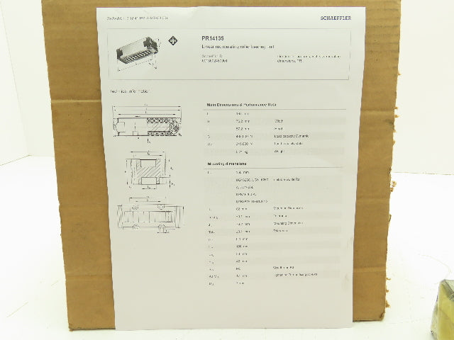 INA (Schaeffler) PR 14135 GR1 Linear Recirculating Roller Bearing