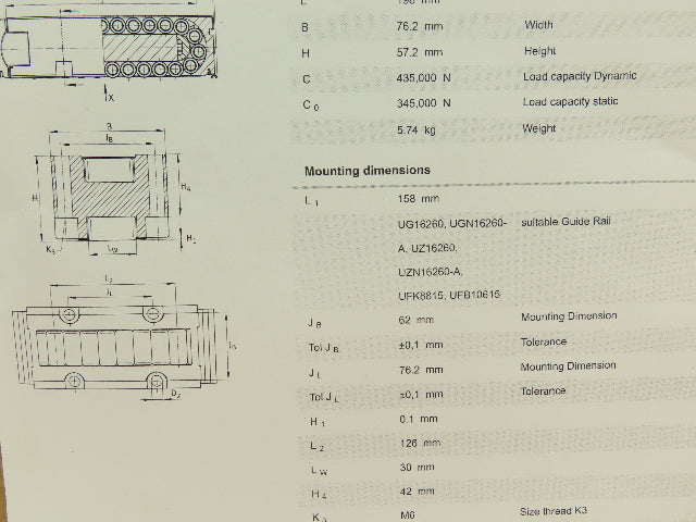 INA (Schaeffler) PR 14135 GR1 Linear Recirculating Roller Bearing