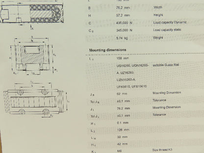 INA (Schaeffler) PR 14135 GR1 Linear Recirculating Roller Bearing