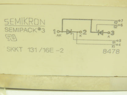Semikron SKKT 131/16E-2 Semipack 3 Thyristor Diode Module