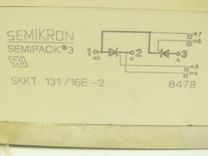 Semikron SKKT 131/16E-2 Semipack 3 Thyristor Diode Module
