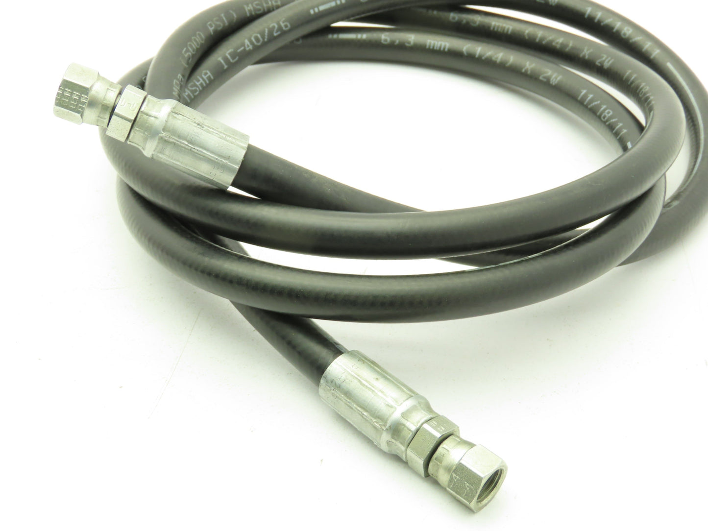 Parker 431-4 No-Skive Hydraulic Hose 1/4" x 6' Female Swivel Ends 5000 PSI