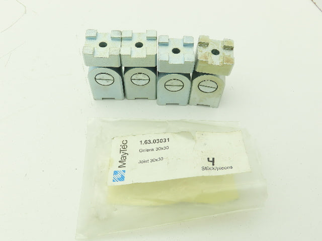 MayTec 16303031 Pivot Hinge Joint 30mm Aluminum Extrusion Conveyor Lot of 4