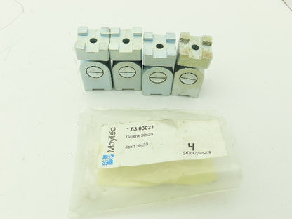MayTec 16303031 Pivot Hinge Joint 30mm Aluminum Extrusion Conveyor Lot of 4