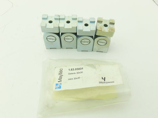 MayTec 16303031 Pivot Hinge Joint 30mm Aluminum Extrusion Conveyor Lot of 4