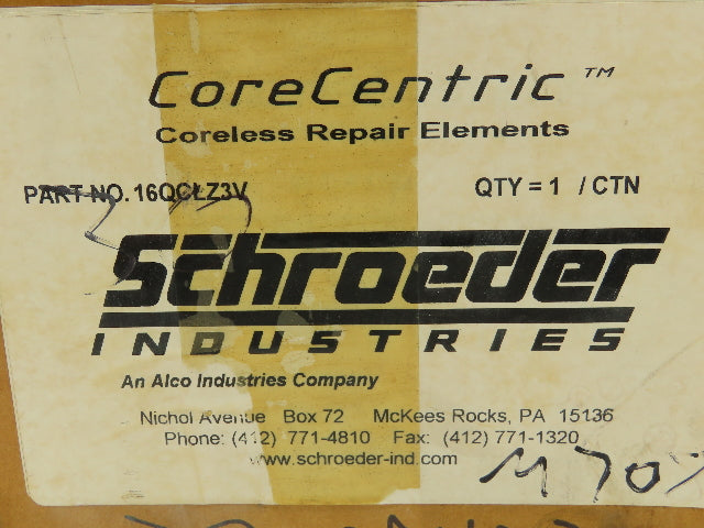 Schroeder 16QCLZ3V Filter Element 3 Micron