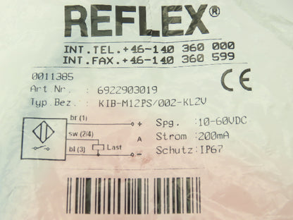 Reflex 6922903019 6922903019 KIB-M12PS Sensor Switch 10-60VDC Proxy Proximity
