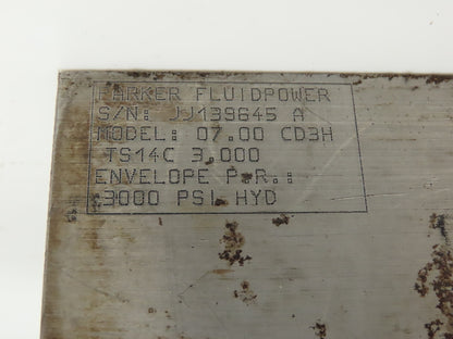 Parker CD3HTS14C  3H Hydraulic Cylinder 7" Bore 3" Stroke 3000 PSI Trunnion Mt