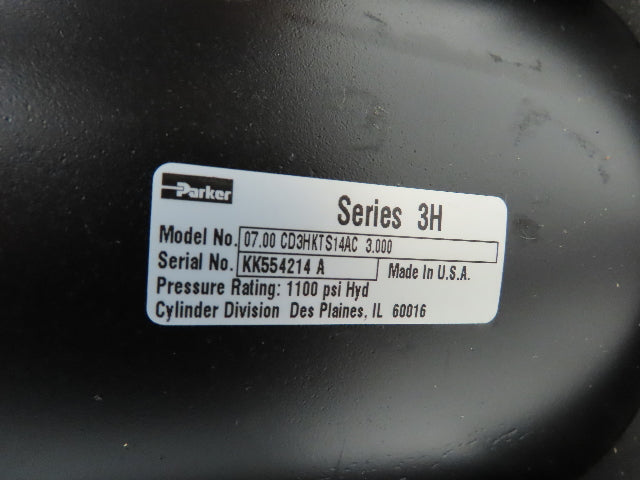 Parker CD3HKTS14AC  3H Hydraulic Cylinder 7" Bore 3" Stroke 1100 PSI Trunnion Mt
