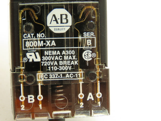 Allen Bradley 800MR-QA24AA  Ser D Illuminated Amber Push Button 22mm Flush 24V