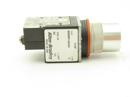 Allen Bradley 800MR-QA24AA  Ser D Illuminated Amber Push Button 22mm Flush 24V