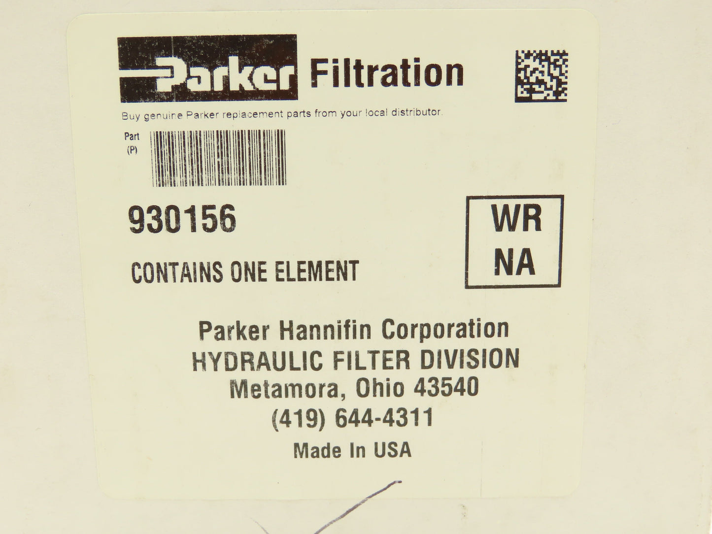Parker 930156 Hydraulic Filter Element