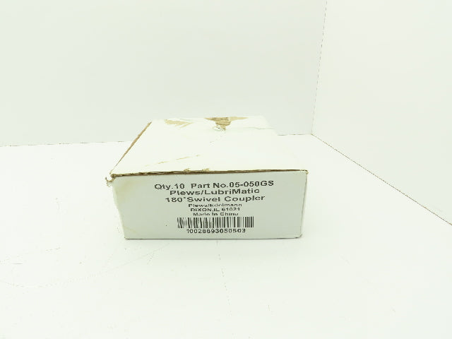 Lot of 10 Plews LubriMatic 05-050 Grease Gun 180° Swivel Couplers