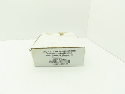 Lot of 10 Plews LubriMatic 05-050 Grease Gun 180° Swivel Couplers