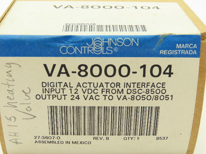 Johnson Controls VA8000104 Auxiliary Interface Board Digital Actuator 12VDC
