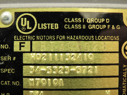 Baldor 3/4 Hp 1725rpm 56 Frame 208-230/460v 3ph Hazardous Location Motor