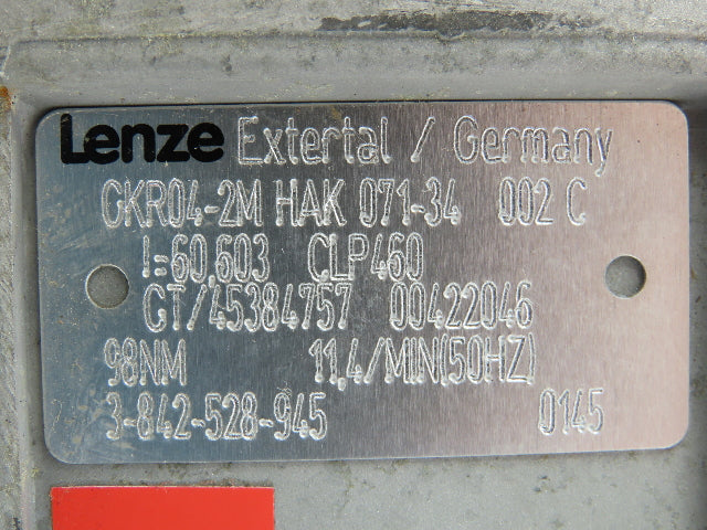 Lenze CKR04-2M HAK 071-34 Bosch 3 842 528 945 Conveyor Drive 230/460v