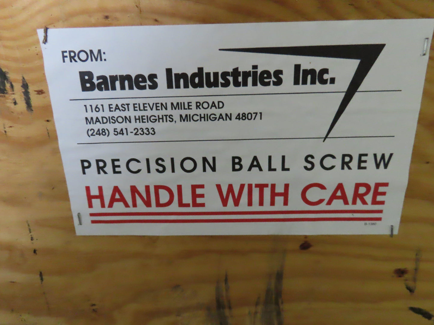 Barnes Industries Precision Flanged Ball Screw 3" Screw 0.50" Lead 124" Travel