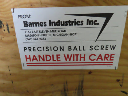 Barnes Industries Precision Flanged Ball Screw 3" Screw 0.50" Lead 124" Travel