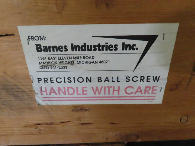 Barnes Industries Precision Flanged Ball Screw 4" Screw 0.50" Lead 66" Travel