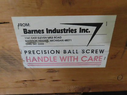 Barnes Industries Precision Flanged Ball Screw 4" Screw 0.50" Lead 66" Travel
