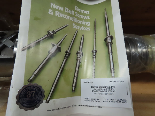 Barnes Industries Precision Flanged Ball Screw 4" Screw 0.50" Lead 66" Travel