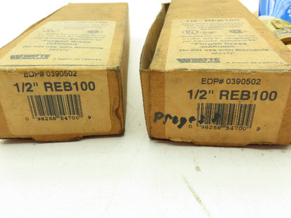 Watts REB100  Brass HVAC Ball Valve 1/2" Copper Line  500 PSI  LOT OF 2