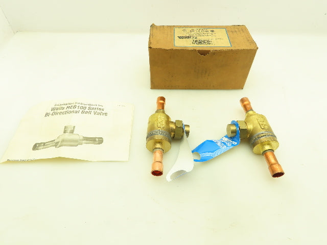 Watts REB100 Brass HVAC Ball Valve 5/8" Copper Line  500 PSI  LOT OF 2