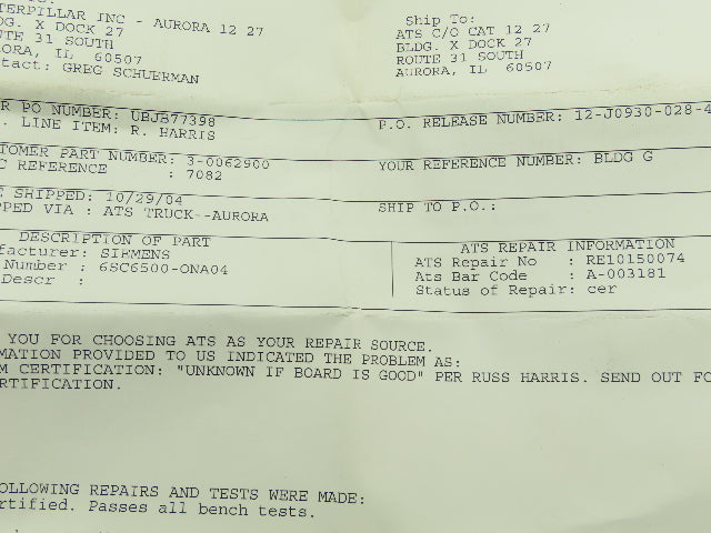 Siemens 6SC6500-0NA04 Simodrive 650 FBG System Adaptor Circuit Board