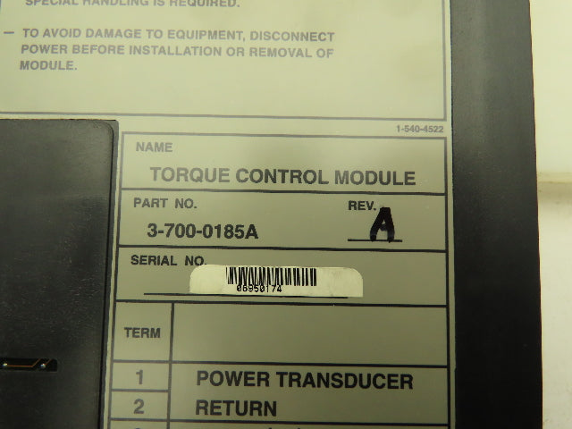 Cincinnati Milacron 3-700-0185A Torque Control Module Rev A
