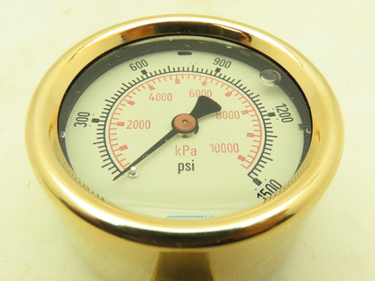 Wika 9456260 Pressure Gauge Liquid Filled 2-1/2" Dial 1500 psi (kPa) 1/4" NPT