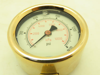 Wika 9456260 Pressure Gauge Liquid Filled 2-1/2" Dial 1500 psi (kPa) 1/4" NPT