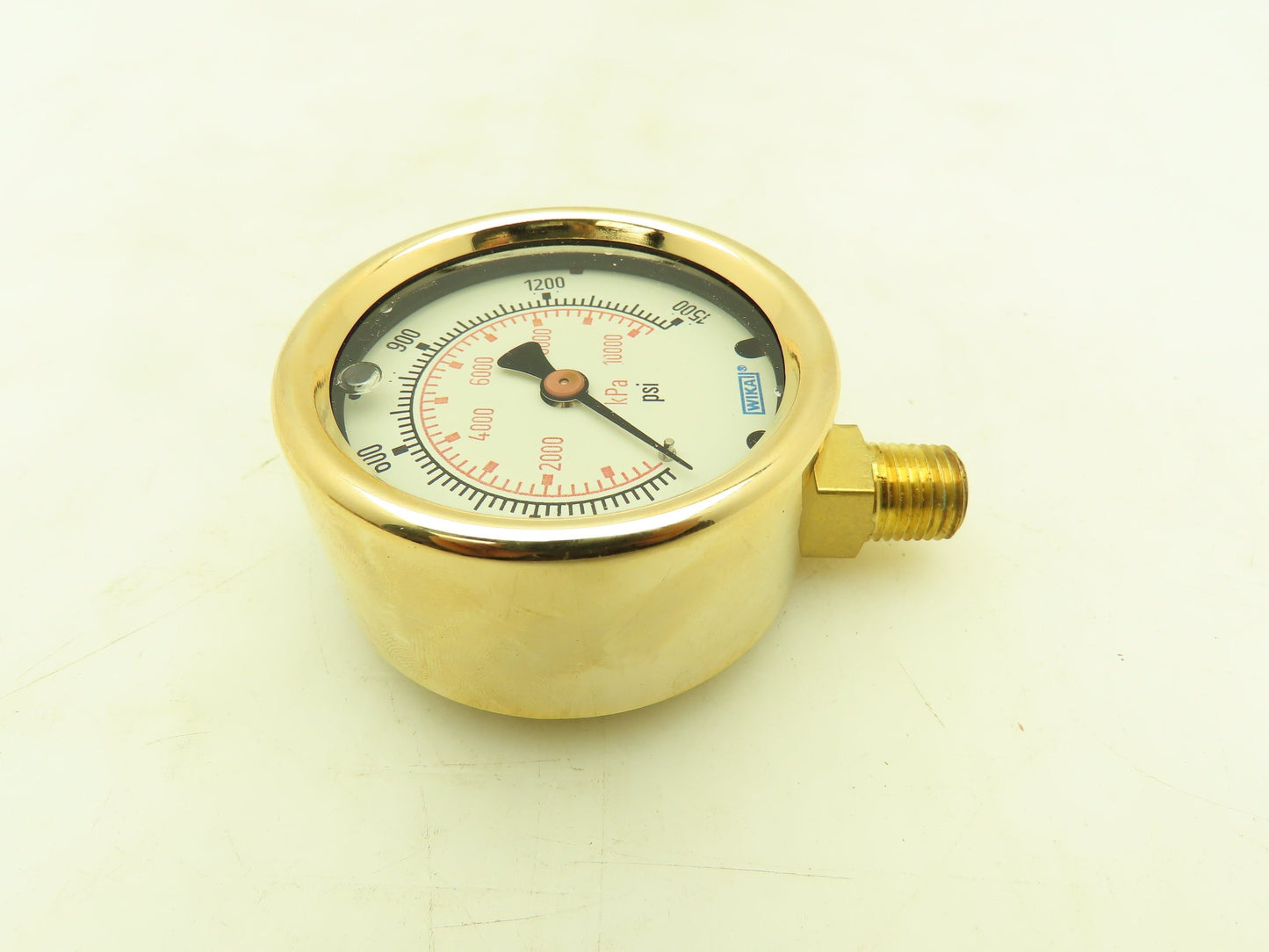 Wika 9456260 Pressure Gauge Liquid Filled 2-1/2" Dial 1500 psi (kPa) 1/4" NPT