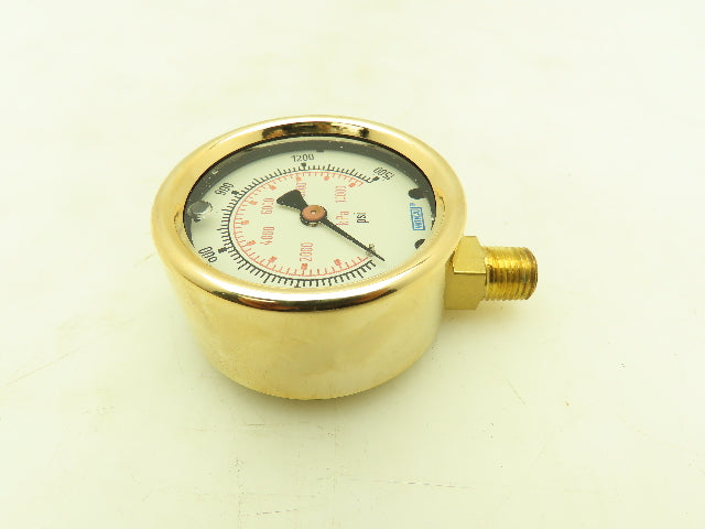 Wika 9456260 Pressure Gauge Liquid Filled 2-1/2" Dial 1500 psi (kPa) 1/4" NPT