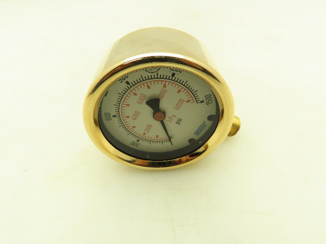 Wika 9456260 Pressure Gauge Liquid Filled 2-1/2" Dial 1500 psi (kPa) 1/4" NPT