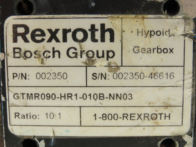 Rexroth GTMR090-HR1-NN03 Hypoid Gearbox Servo Motor Right Shaft 10:1 090 Frame